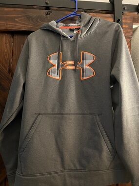 Under Armour Black Hoodie with Orange-Trim Logo